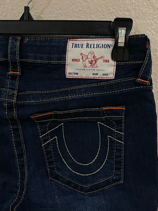 NWOT True Religion Women's Billie Mid Rise Dark Blue Straight Leg Jeans - Picture 7 of 8